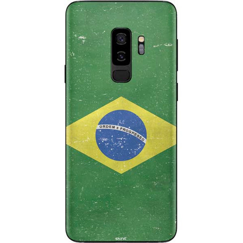 Brazil Flag Distressed Galaxy S9 Plus Skin